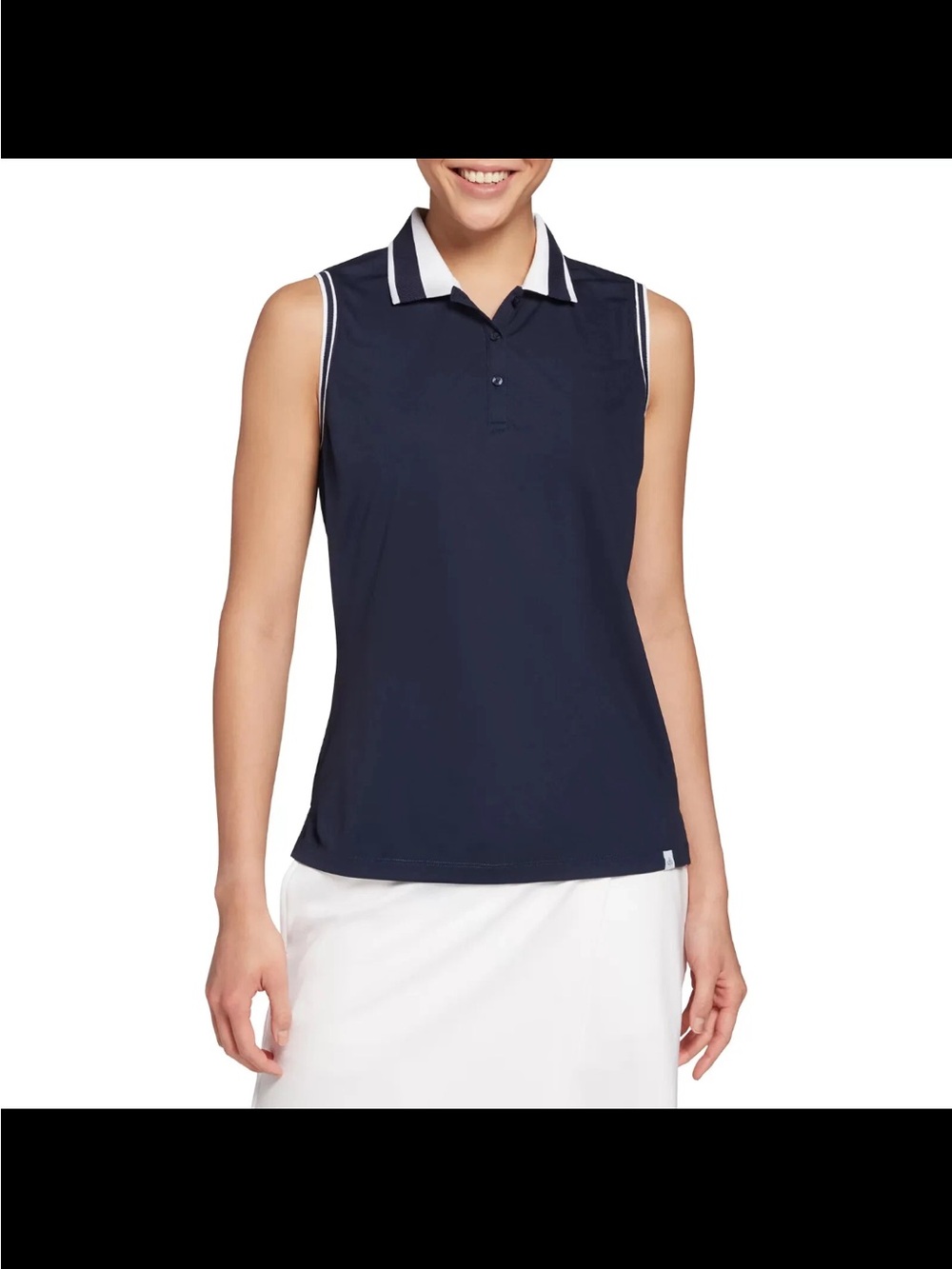 Lady Hagen Pique Rib Trim Sleeveless Golf Polo size small